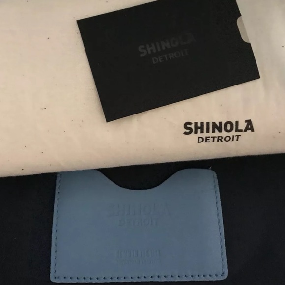 SHINOLA DETROIT MEDIUM SHOPPER TOTE DEMIN BLUE LEATHER RARE BEACH TRAVEL NEW - Picture 10 of 11